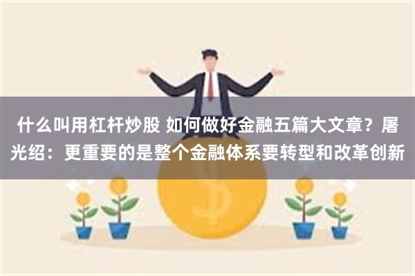 什么叫用杠杆炒股 如何做好金融五篇大文章？屠光绍：更重要的是整个金融体系要转型和改革创新