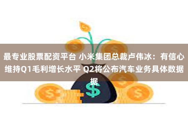 最专业股票配资平台 小米集团总裁卢伟冰：有信心维持Q1毛利增长水平 Q2将公布汽车业务具体数据