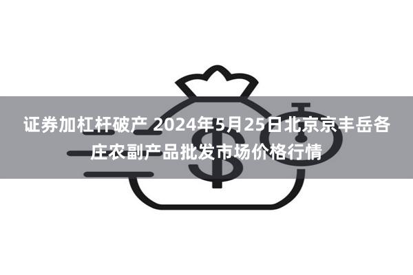 证券加杠杆破产 2024年5月25日北京京丰岳各庄农副产品批发市场价格行情