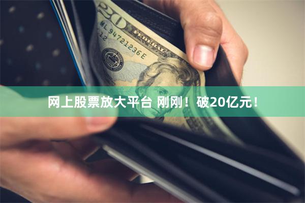 网上股票放大平台 刚刚！破20亿元！